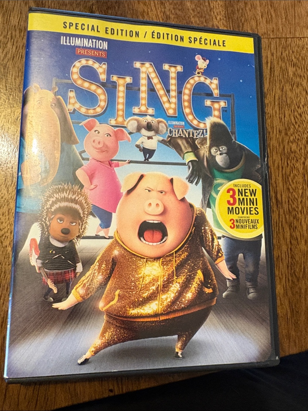Illumination Presents SING Special Edition DVD - Blue Cover with Gold